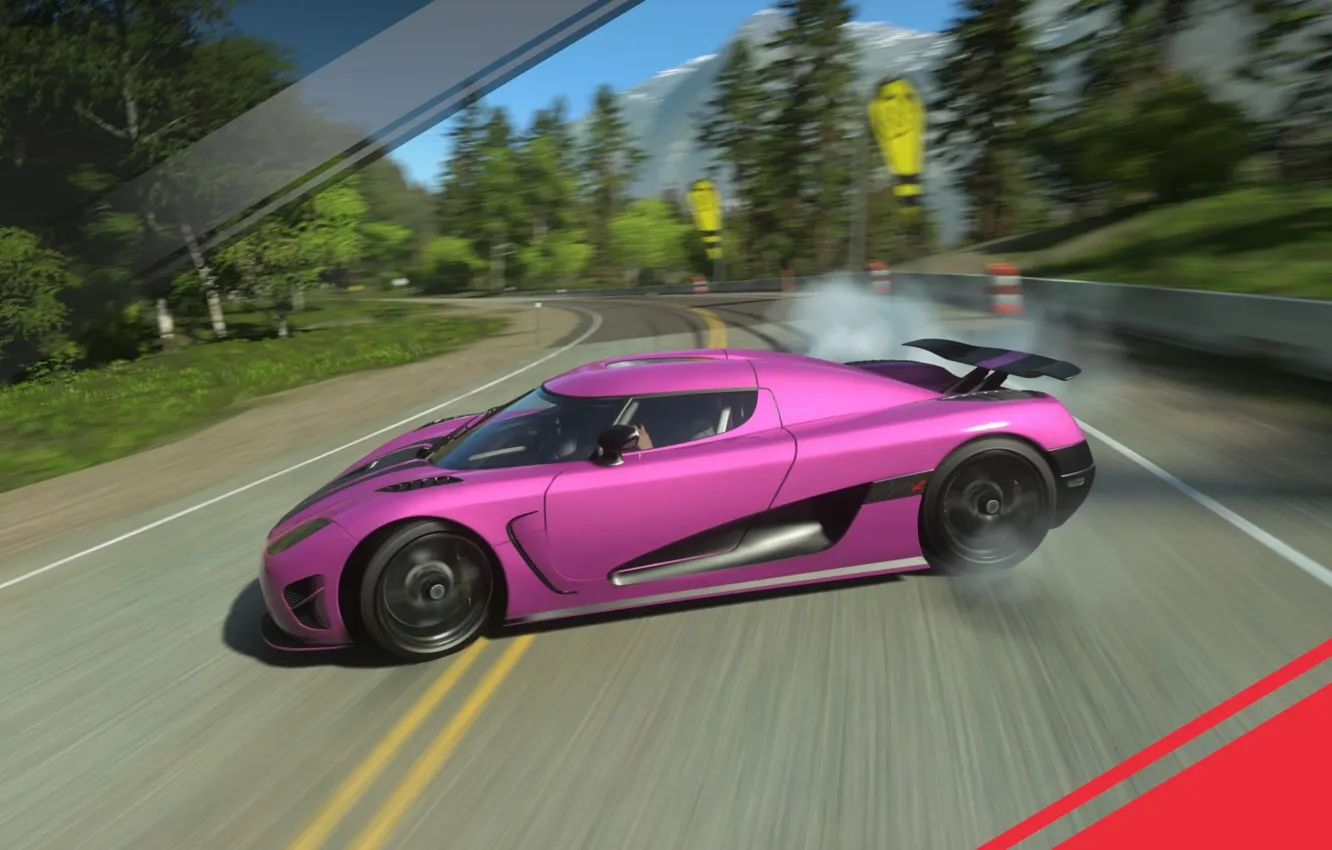 Photo wallpaper Koenigsegg, drift, Driveclub, Pink car