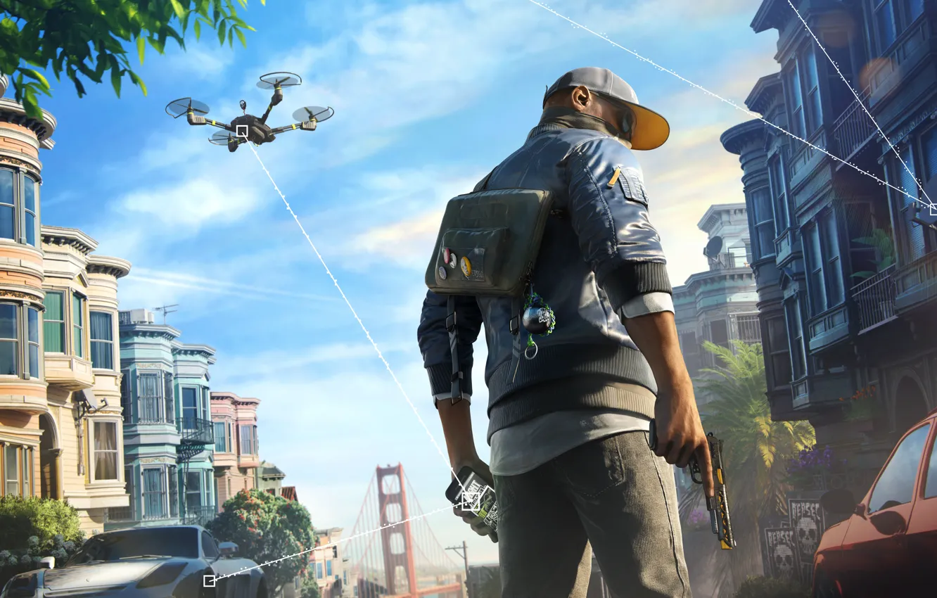 Photo wallpaper Ubisoft, San Francisco, Game, Marcus, Marcus Holloway, Watch Dogs 2, DedSec, TheVideoGamegallery.com
