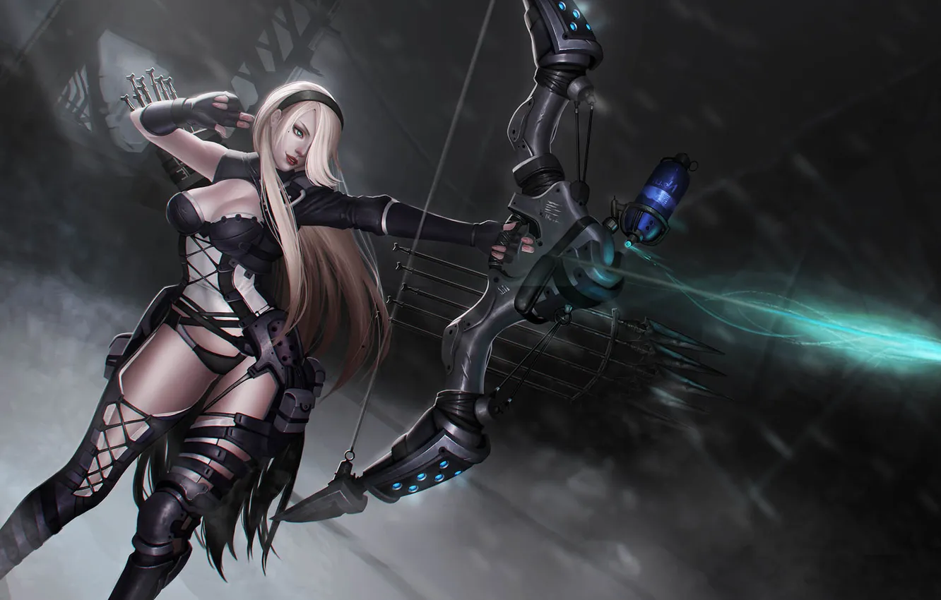 Photo wallpaper girl, shot, bow, art, arrows