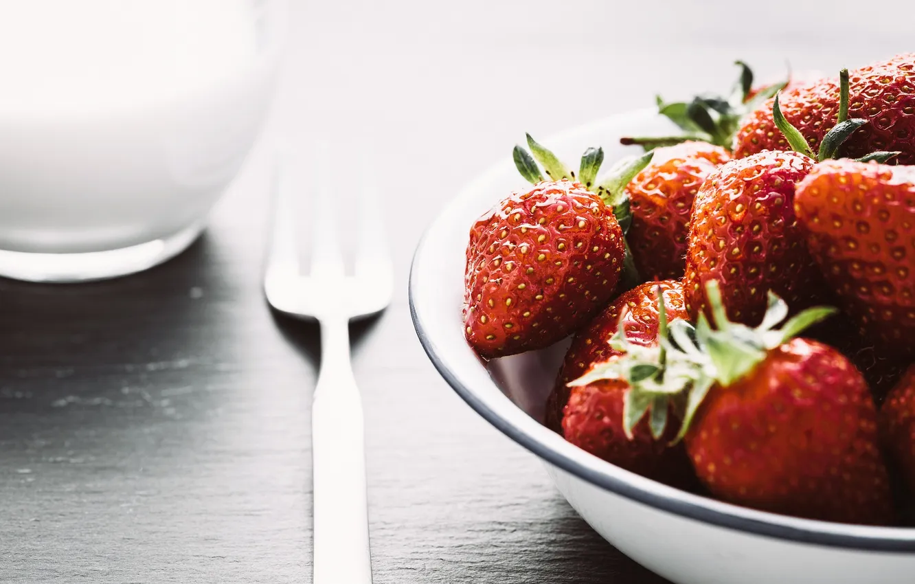 Photo wallpaper macro, background, strawberry