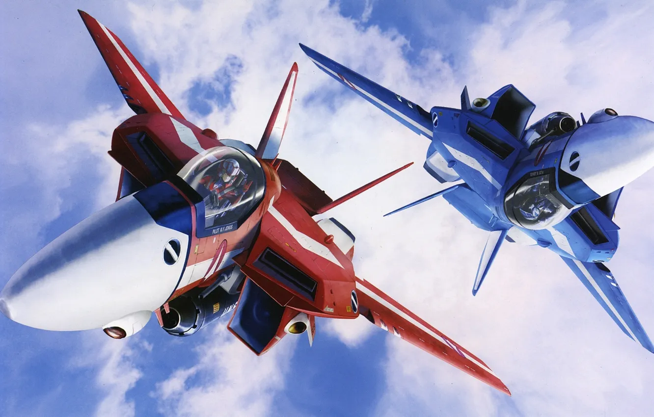 Photo wallpaper fighter, gun, Macross Zero, U.N. Spacy