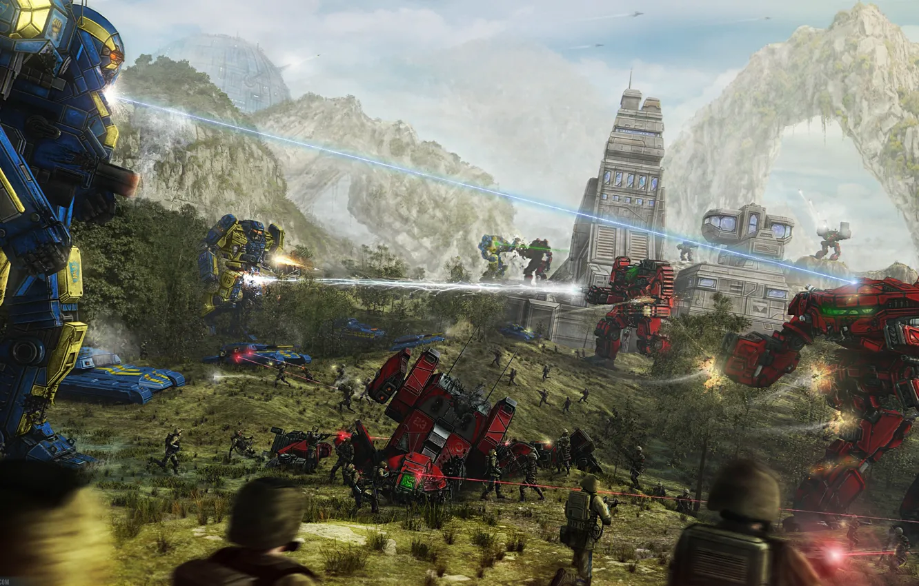 Photo wallpaper Mechwarrior Online, Spooky777, Draconis Combine, Lyran Commonwealth