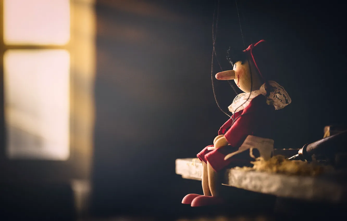 Photo wallpaper background, toy, Pinocchio