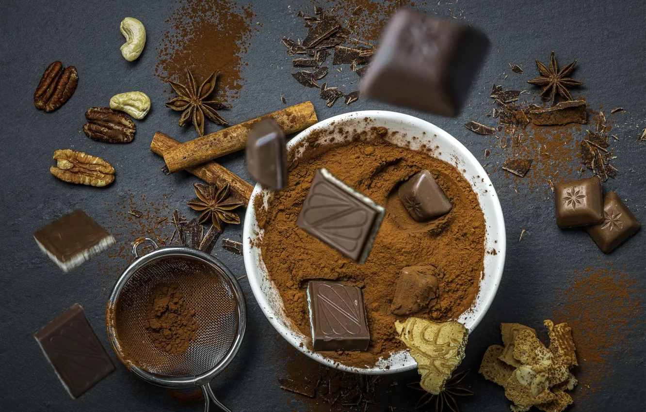 Photo wallpaper food, chocolate, cocoa