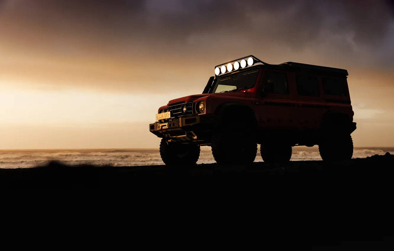 Photo wallpaper SUV, SUV, 2025, Ineos Grenadier, Ineos Grenadier Trialmaster Station Wagon x LeTech, flight, Trialmaster Station …