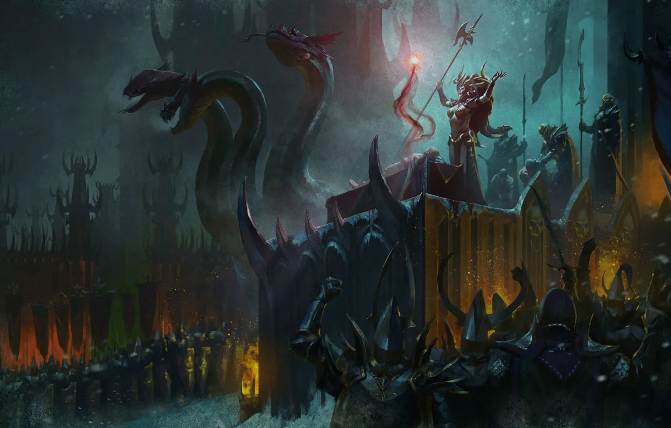 Photo wallpaper Warhammer, army, hydra, Total Warhammer II Was, Age of Sigmar, Dark elves