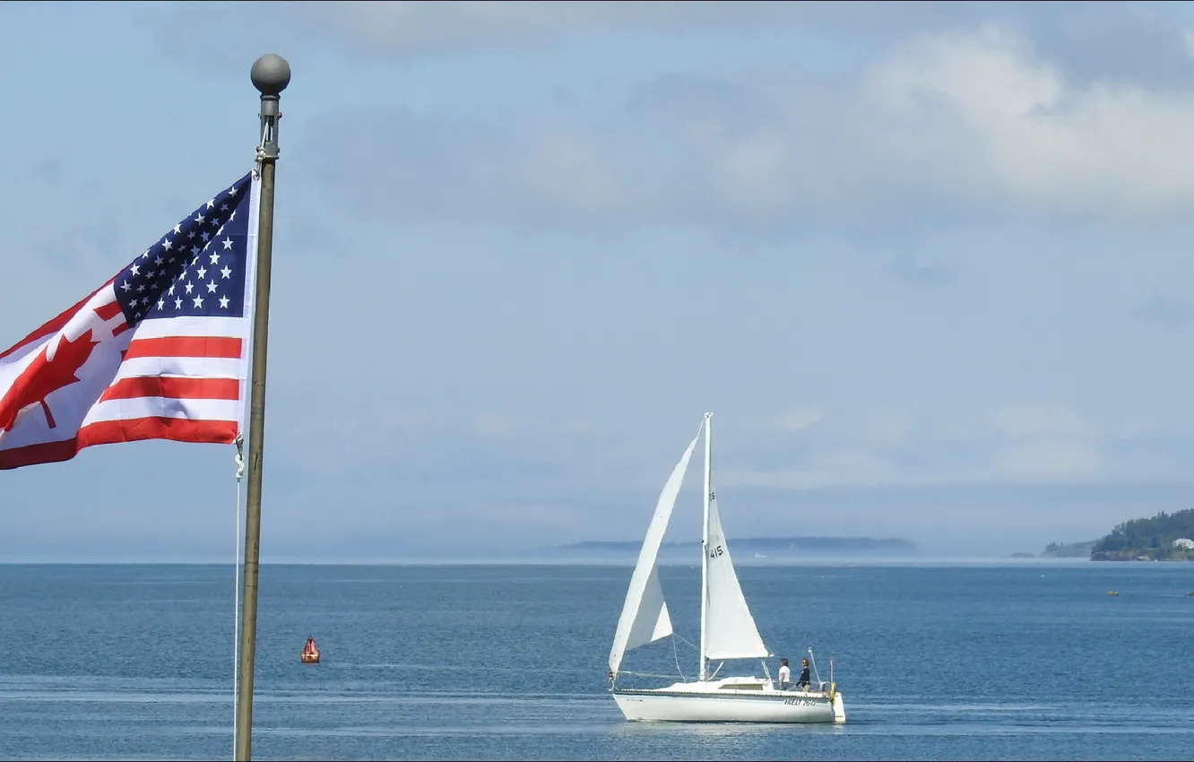 Photo wallpaper USA, nature, flag