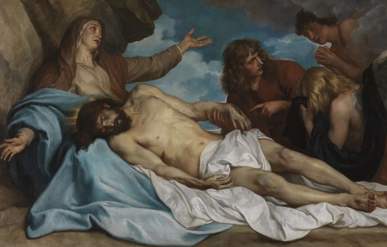 Photo wallpaper The Lamentation Of Christ, oil on canvas, Flemish painter, Flemish Baroque painter, The lamentation of …