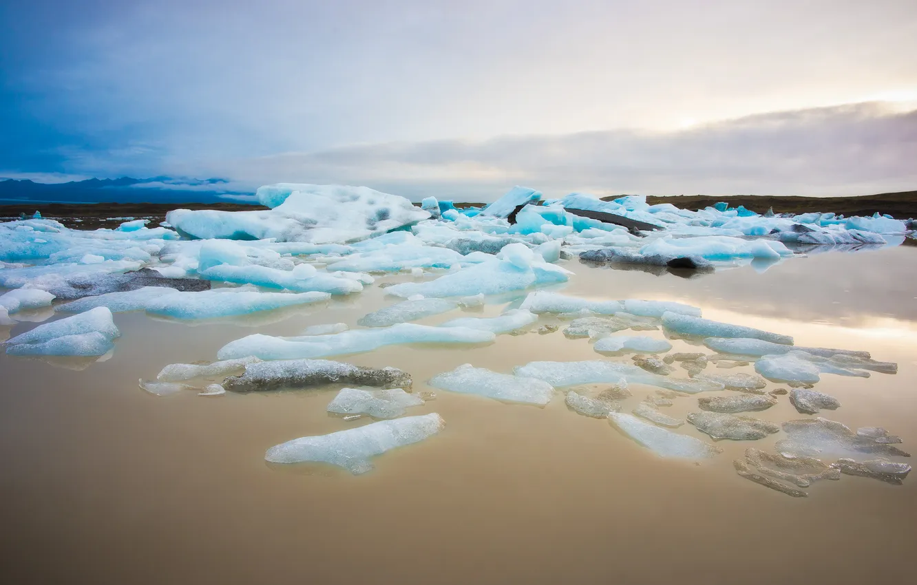 Photo wallpaper ice, sea, shore