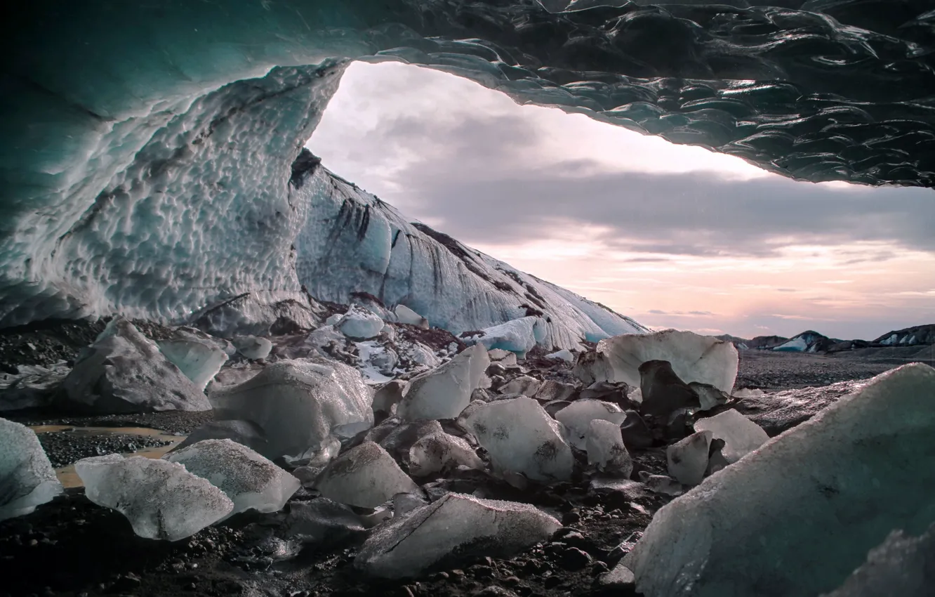 Photo wallpaper ice, macro, nature