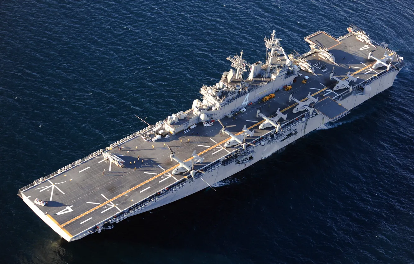 Photo wallpaper weapons, ship, multipurpose amphibious assault ship, USS Boxer