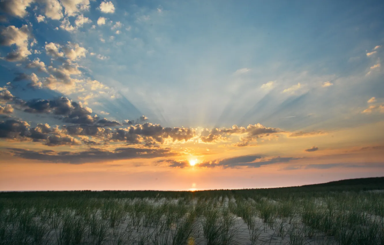 Photo wallpaper the sky, clouds, landscape, nature, horizon