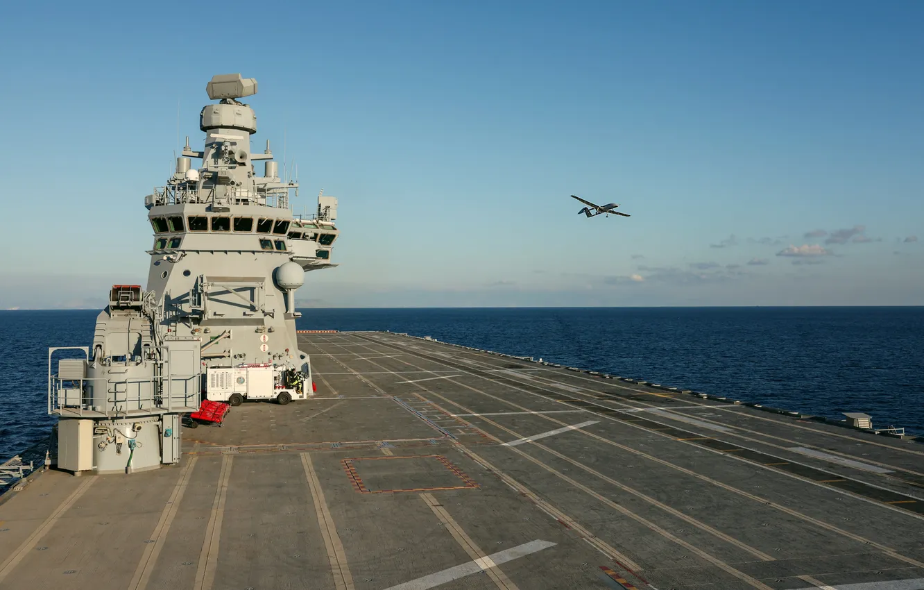 Photo wallpaper Turkish Navy, TCG Anadolu, Bayraktar