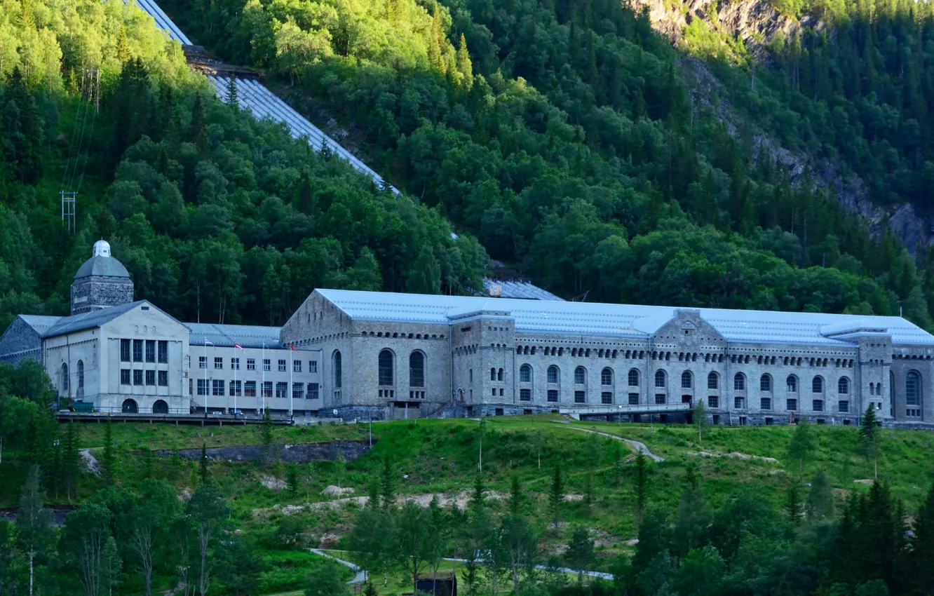 Photo wallpaper Norway, Norway, Rjukan, Rjukan, Vemork, Vemork