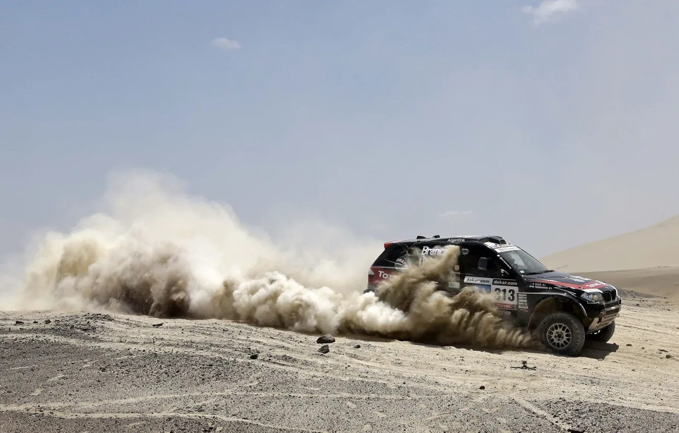 Photo wallpaper auto, black, dust, BMW, SUV, Rally, Dakar, Dakar
