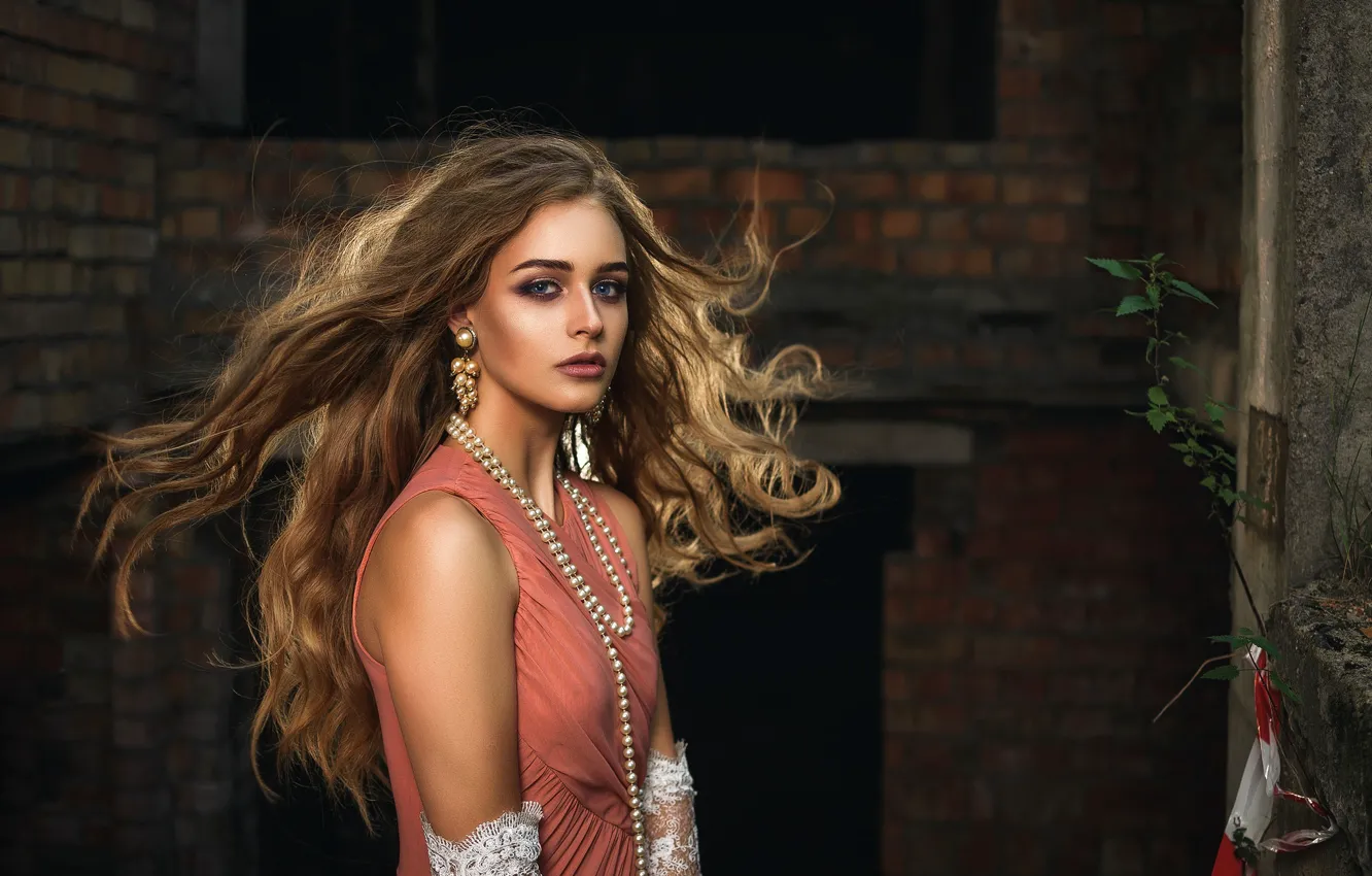 Photo wallpaper look, girl, hair, Rita, Dmitry Medved