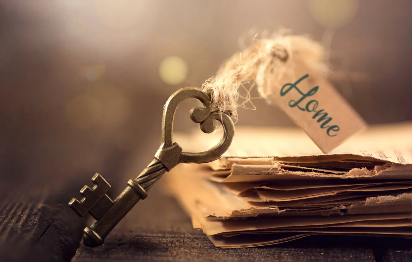 Photo wallpaper leaves, macro, paper, Board, key, bokeh, tag