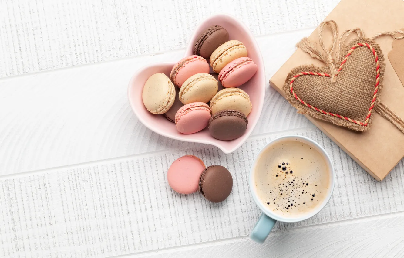 Photo wallpaper love, romance, heart, coffee, Cup, love, happy, Valentine's day