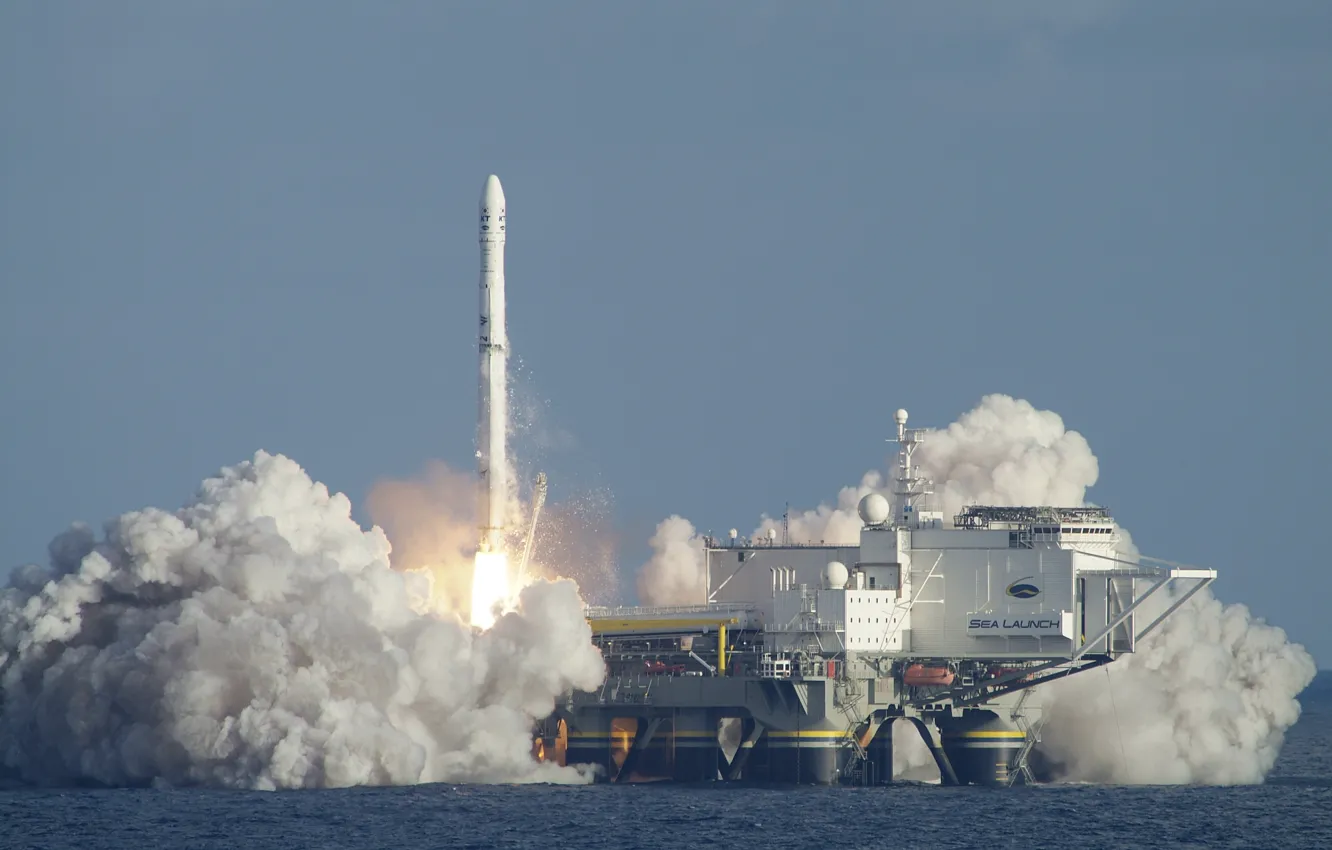 Photo wallpaper Ukraine, Sea launch, Zenit-3SL, Launch platform, Booster, ODYSSEY