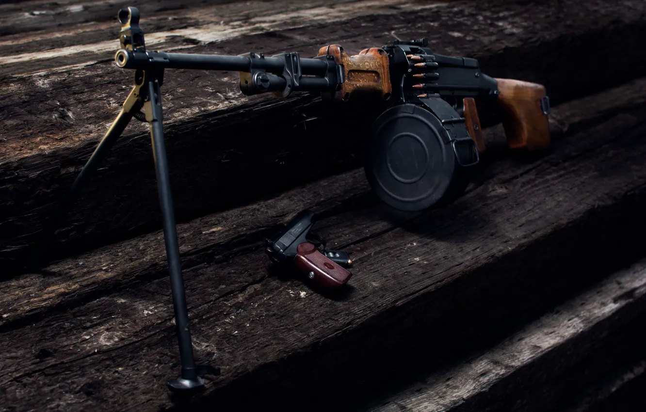 Photo wallpaper gun, weapons, background, RPD, Degtyareva, Makarova, Machine gun