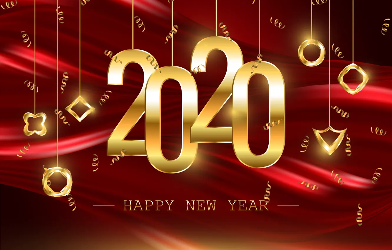 Photo wallpaper decoration, new year, figures, 2020
