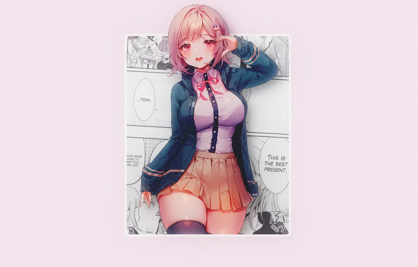Photo wallpaper minimalism, anime, manga, anime girls, simple background, Danganronpa, speech bubble, Nanami Chiaki