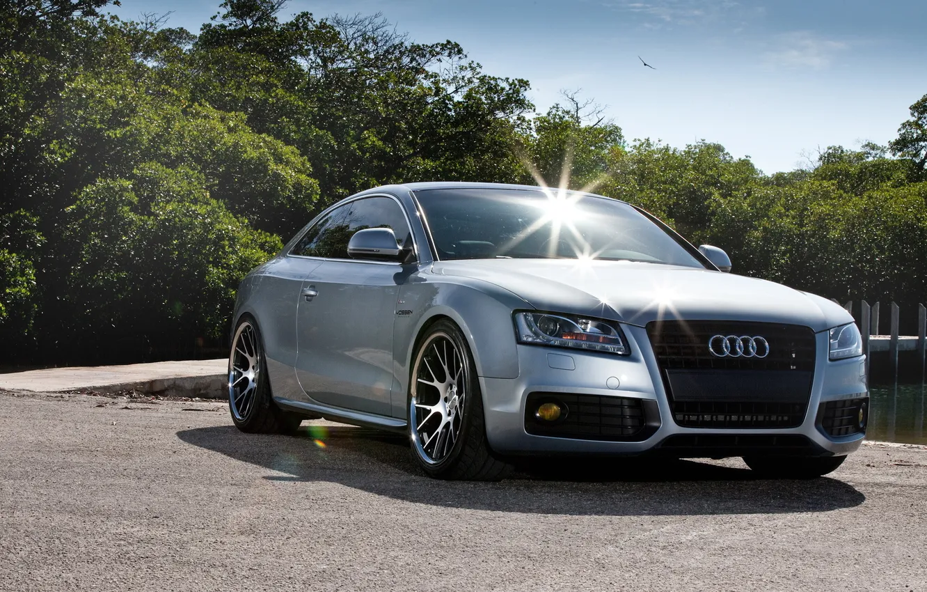 Photo wallpaper summer, the sky, glare, Audi, day