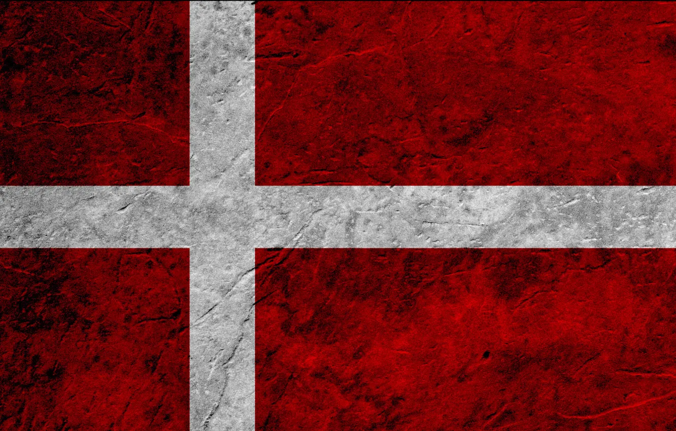 Photo wallpaper red, white, flag, Denmark