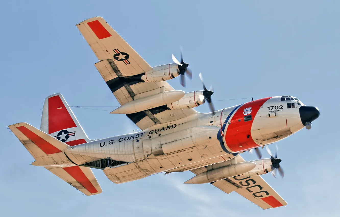 Photo wallpaper aviation, the plane, US Coast Guard HC-130