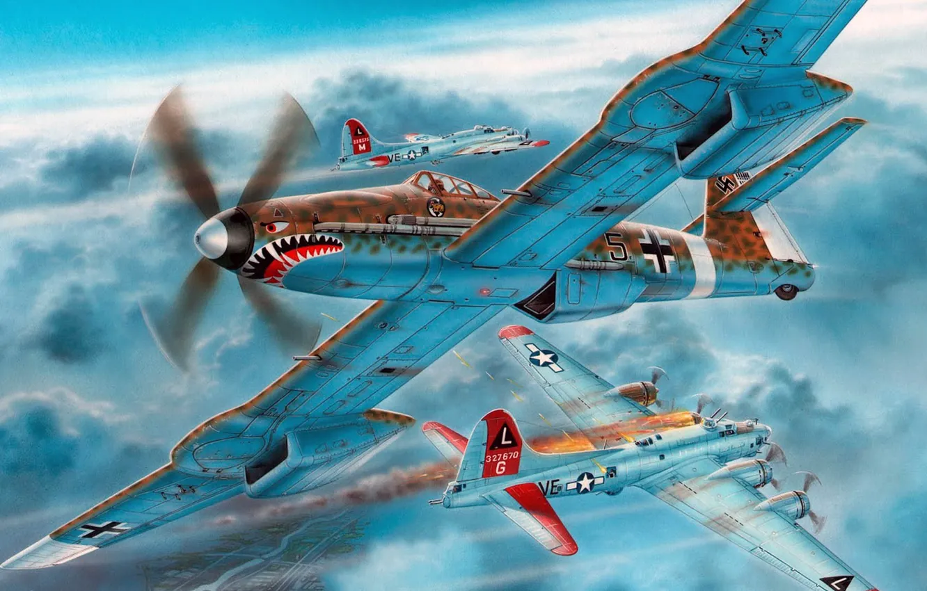 Photo wallpaper Blohm & Voss, German high-altitude interceptor aircraft, BV 155, German high-altitude interceptor