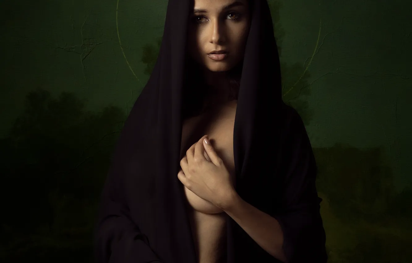 Photo wallpaper look, girl, hands, Cape, Catalin Arcu