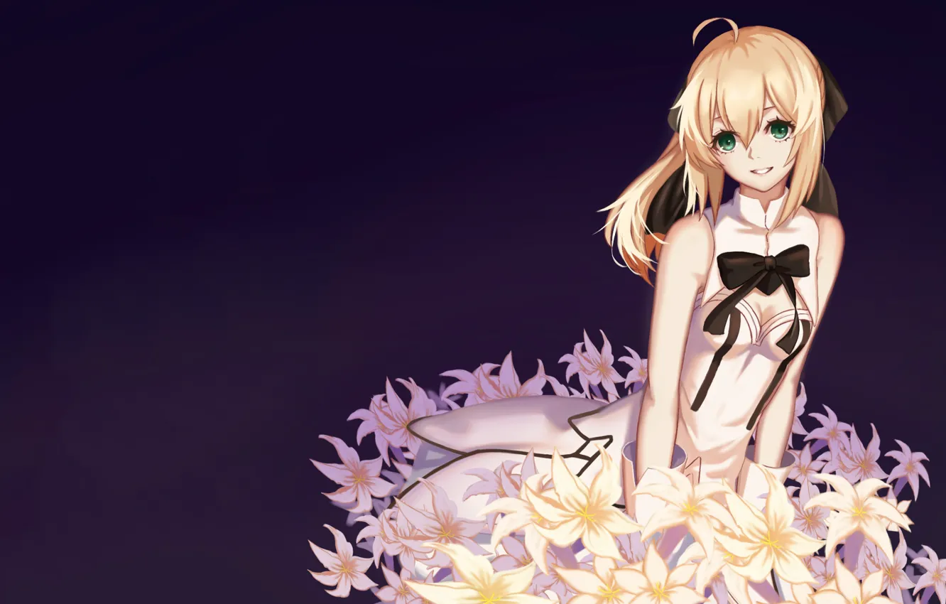 Photo wallpaper flowers, Lily, the saber, Fate / Stay Night, Fate stay Night