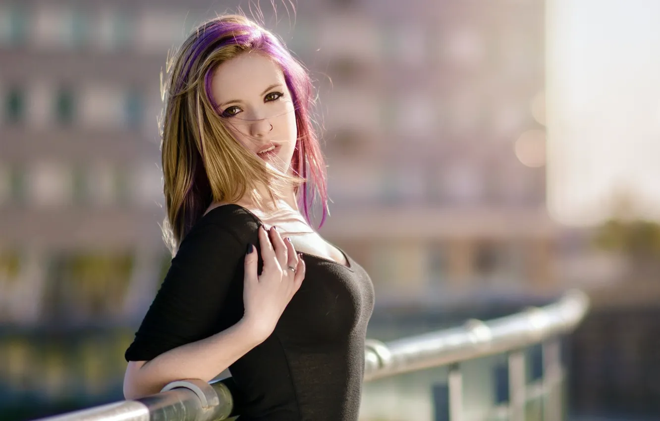 Photo wallpaper look, the sun, pose, model, portrait, makeup, hairstyle, blonde