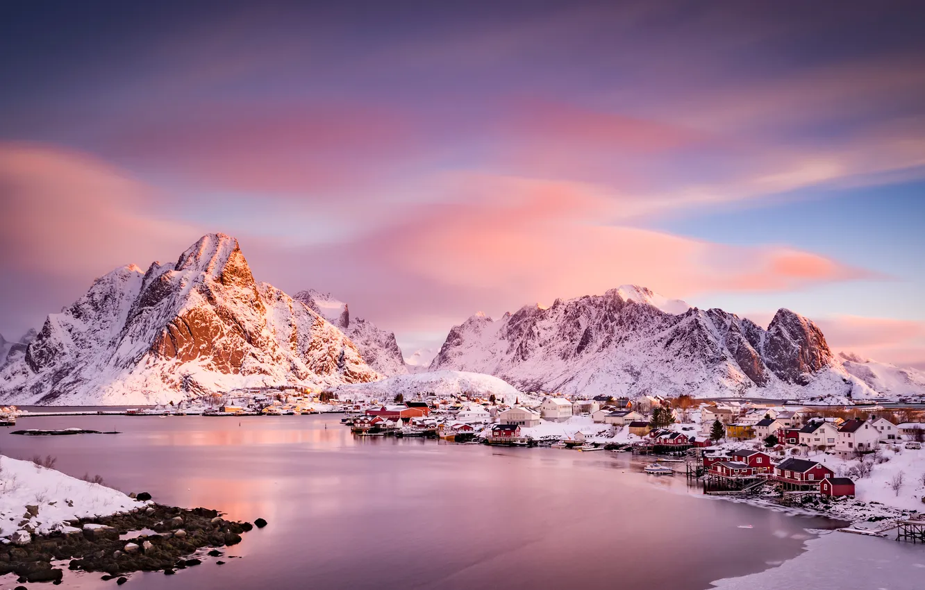 Photo wallpaper Norway, Lofoten, Lukasz Lukomski