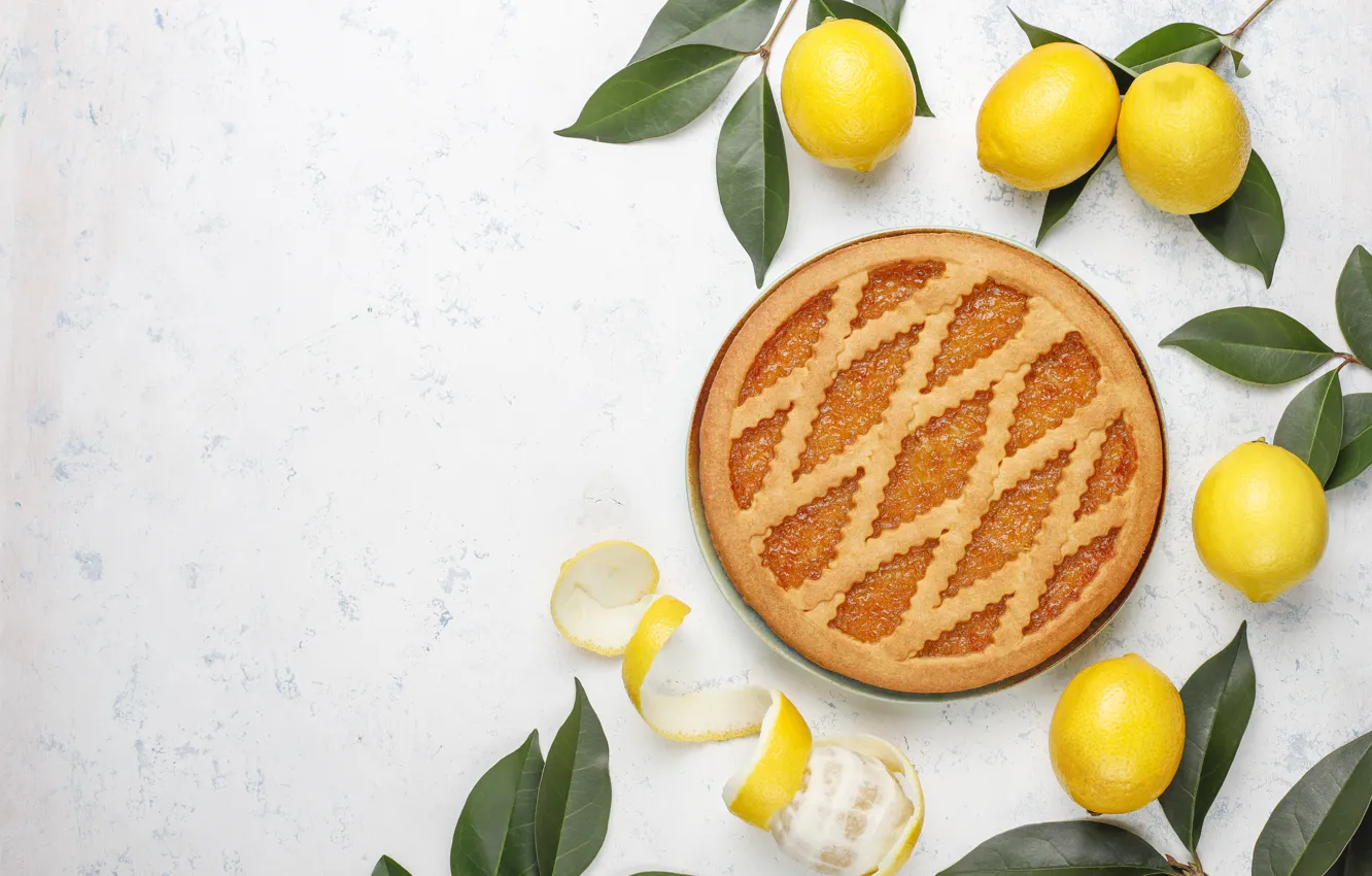 Photo wallpaper lemon, pie, sweets, citrus, cakes