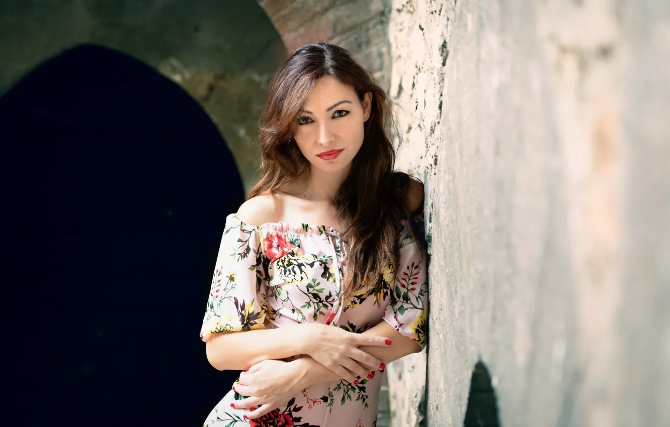 Photo wallpaper look, girl, sexy, wall, beauty