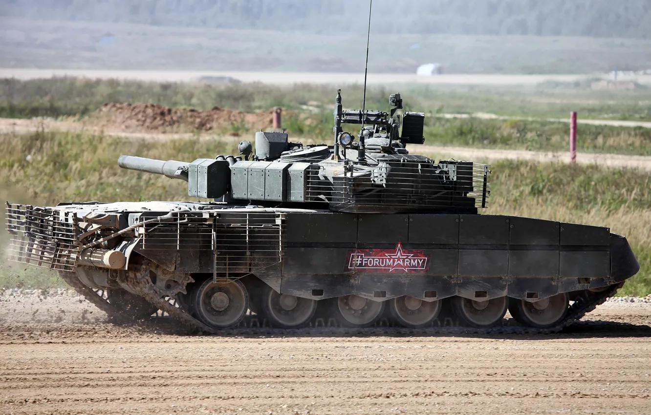 Photo wallpaper tank, shooting, polygon, T-80БВМ, Forum «ARMY 2018», demonstration of military equipment