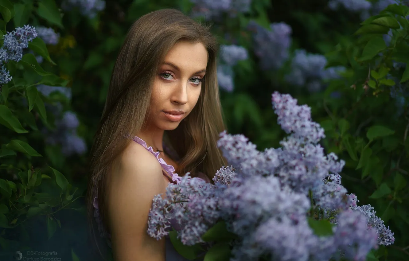 Photo wallpaper look, girl, lilac, Ania, Borodzicz Dariusz