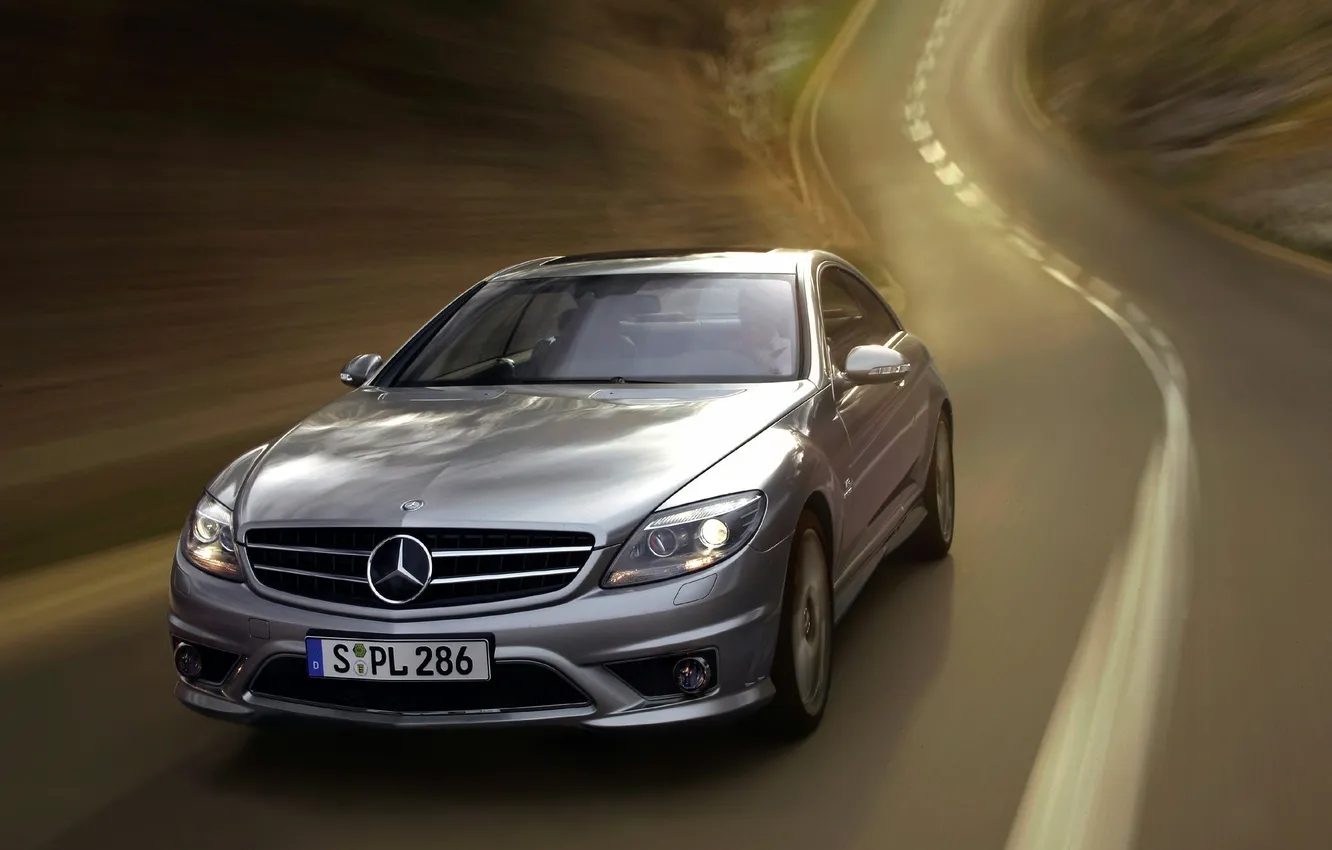 Photo wallpaper road, background, Mercedes-Benz, AMG, CL-class, CL65