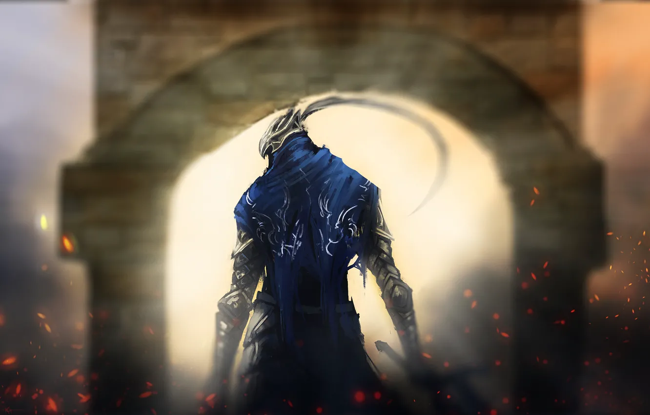 Photo wallpaper knight, the gates, art, Dark Souls