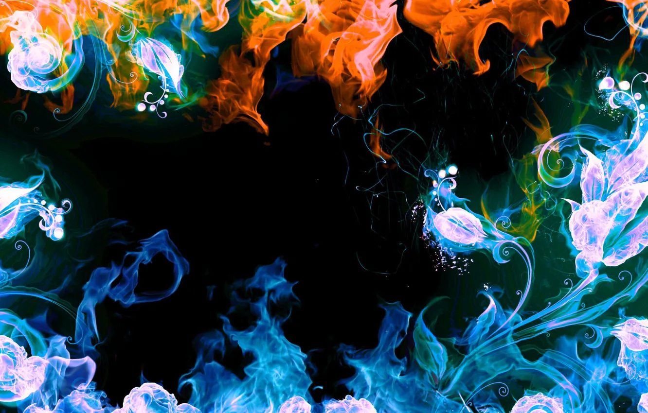 Photo wallpaper lights, background, flame, pattern, smoke, gas