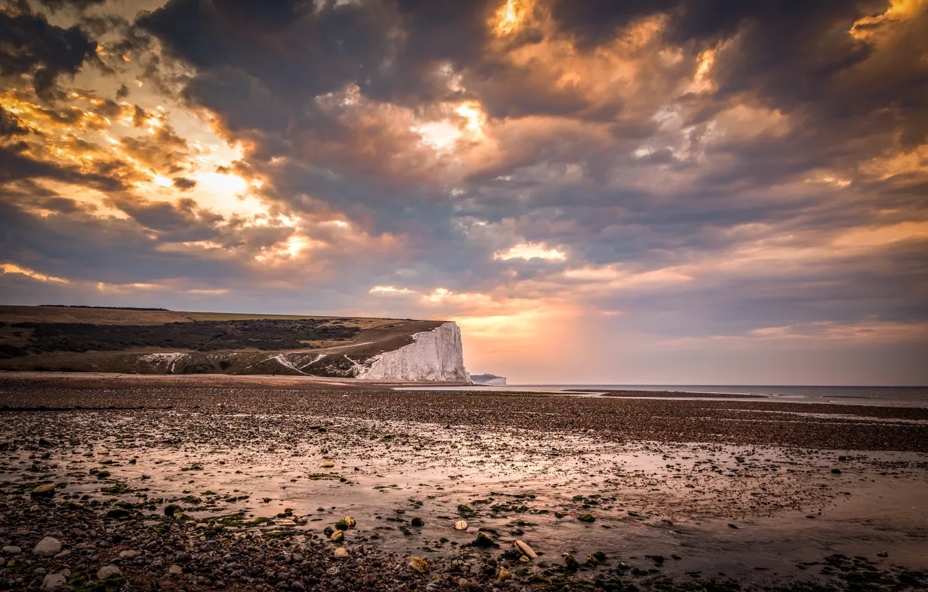Photo wallpaper England, abandoned, East Sussex, Belle Tout Lighthouse, Insomnia, Atmospheric