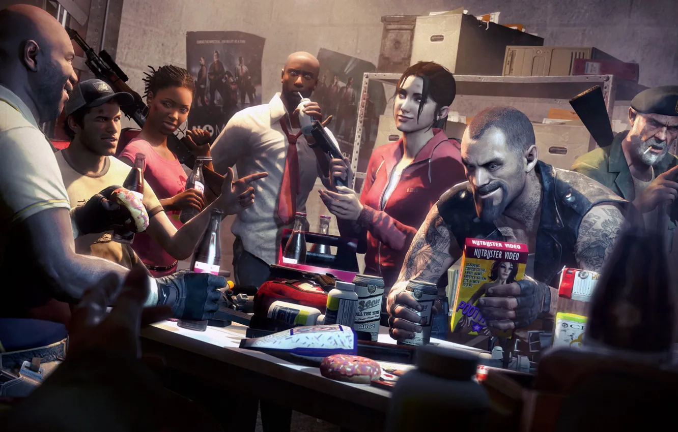 Photo wallpaper Francis, Zoey, left 4 dead, Ellis, Louis, coach, Rochelle, Nick