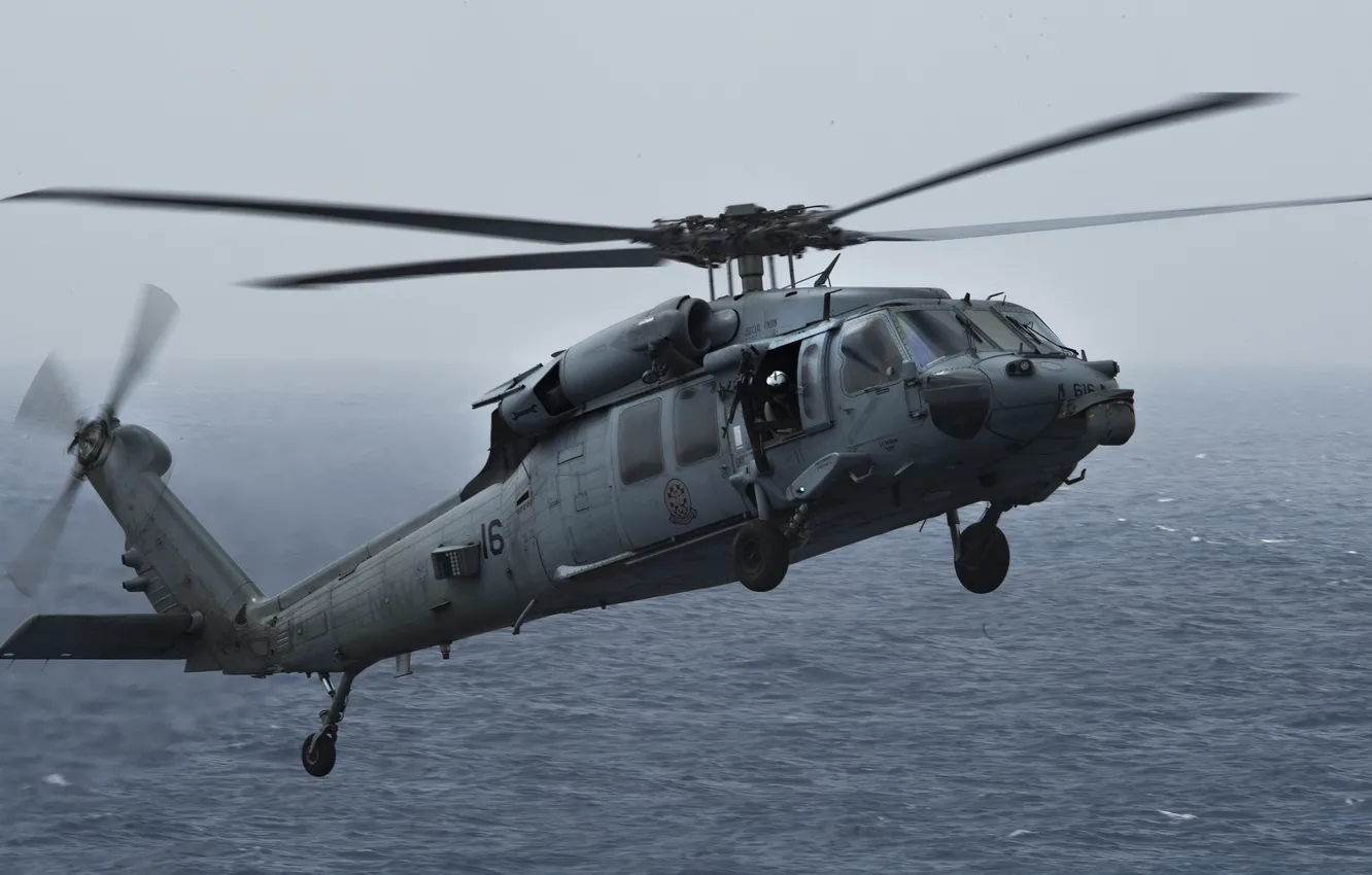 Photo wallpaper sea, blades, Sea Hawk, MH-60S
