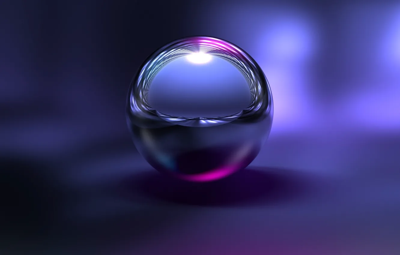 Photo wallpaper reflection, ball, sphere, blurred background, reflection, ball, sphere, blurred background