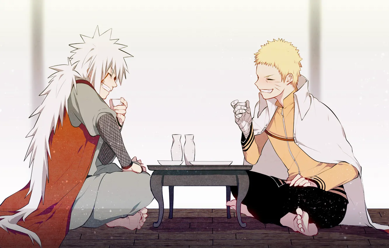 Photo wallpaper anime, art, guy, Naruto, Naruto, Naruto Uzumaki, Jiraiya