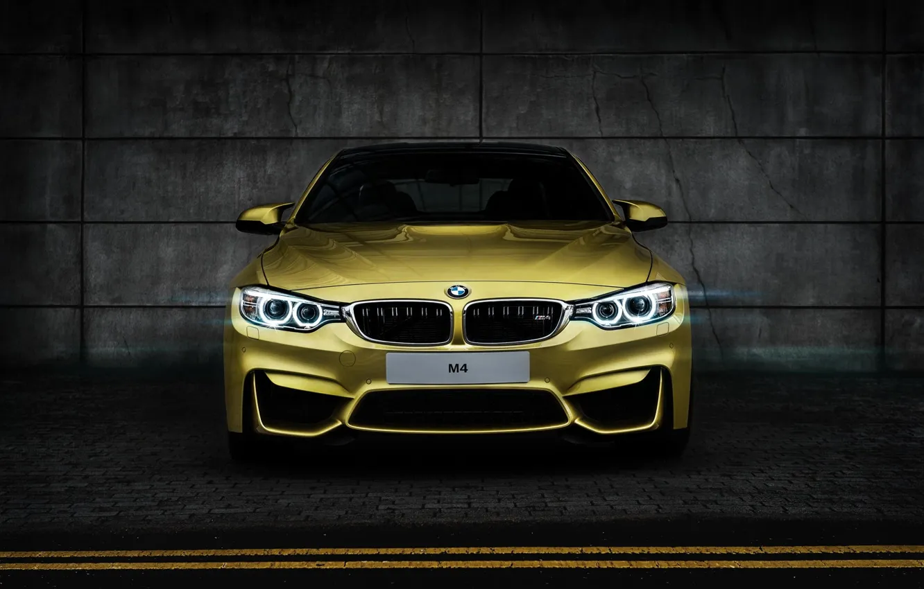 Photo wallpaper BMW, BMW, yellow, yellow, Coupe, front, F82, Tomirri photography