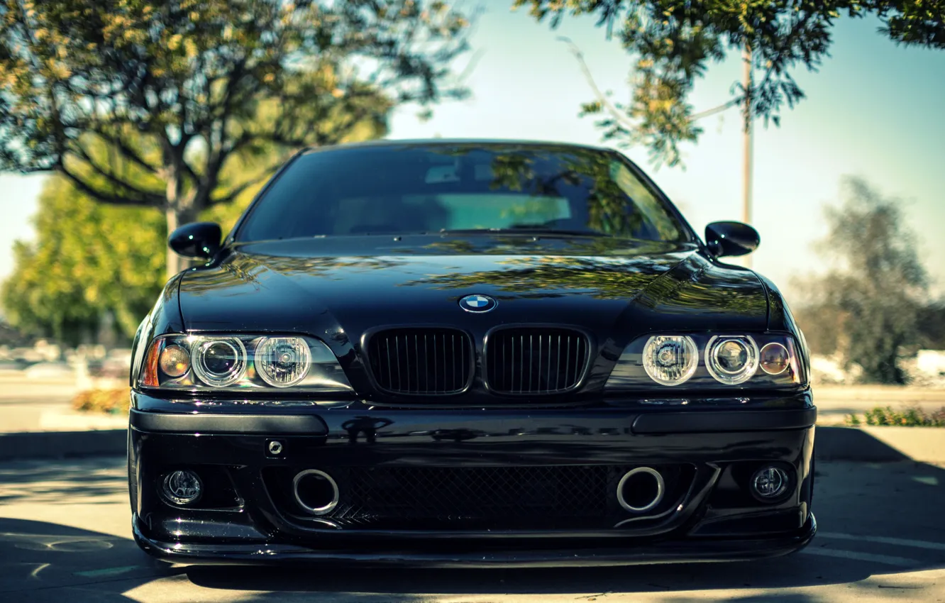 Photo wallpaper BMW, sedan, black, front, 5 series, bmw m5, e39