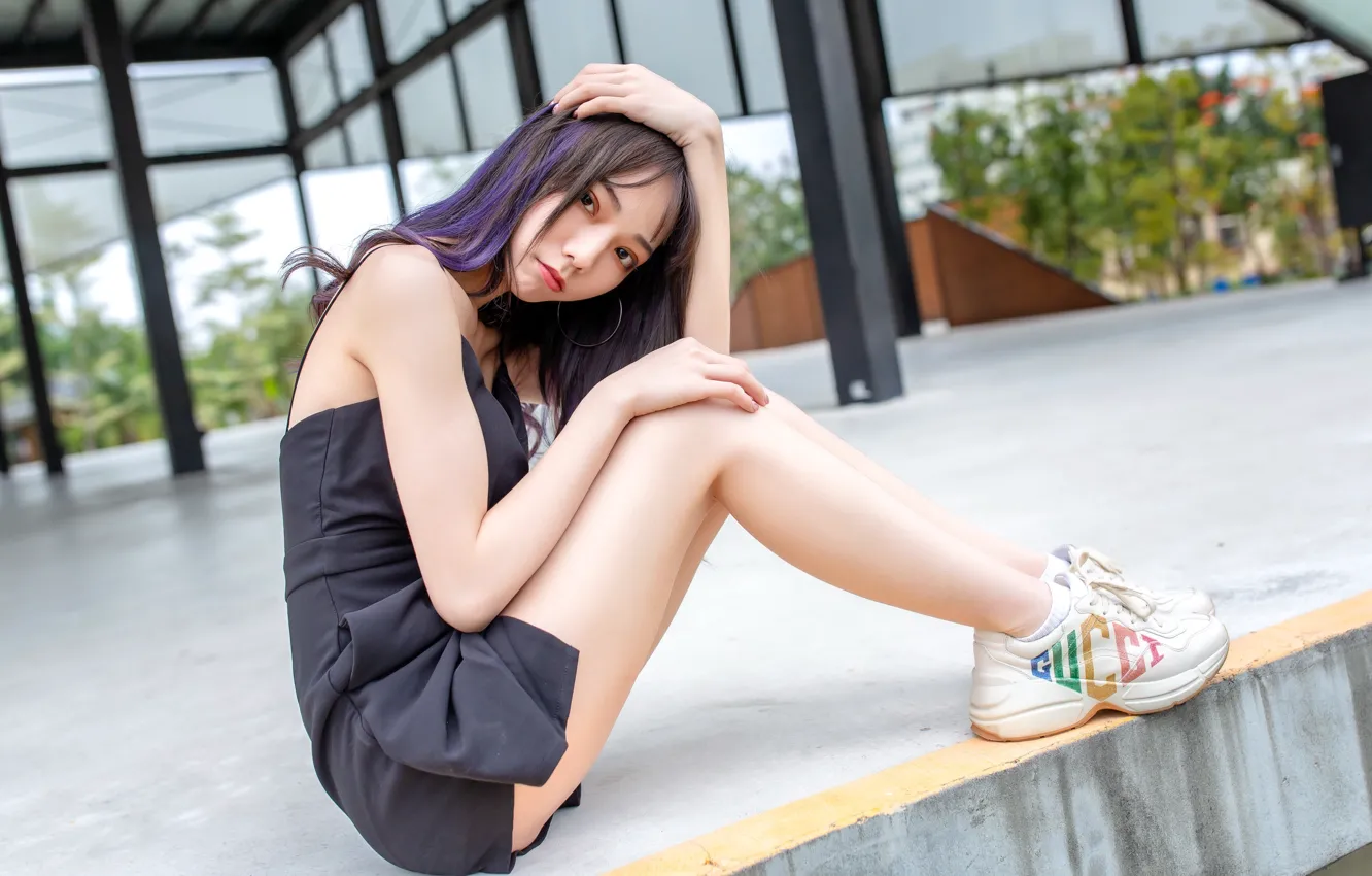 Photo wallpaper girl, pose, Asian
