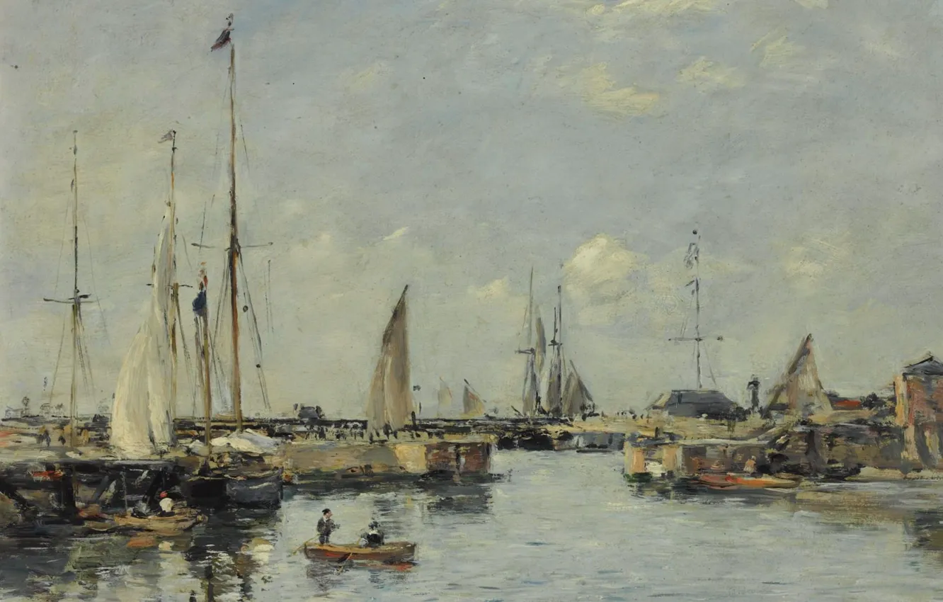 Wallpaper ship, picture, sail, Eugene Boudin, Eugene Boudin, Shipping ...